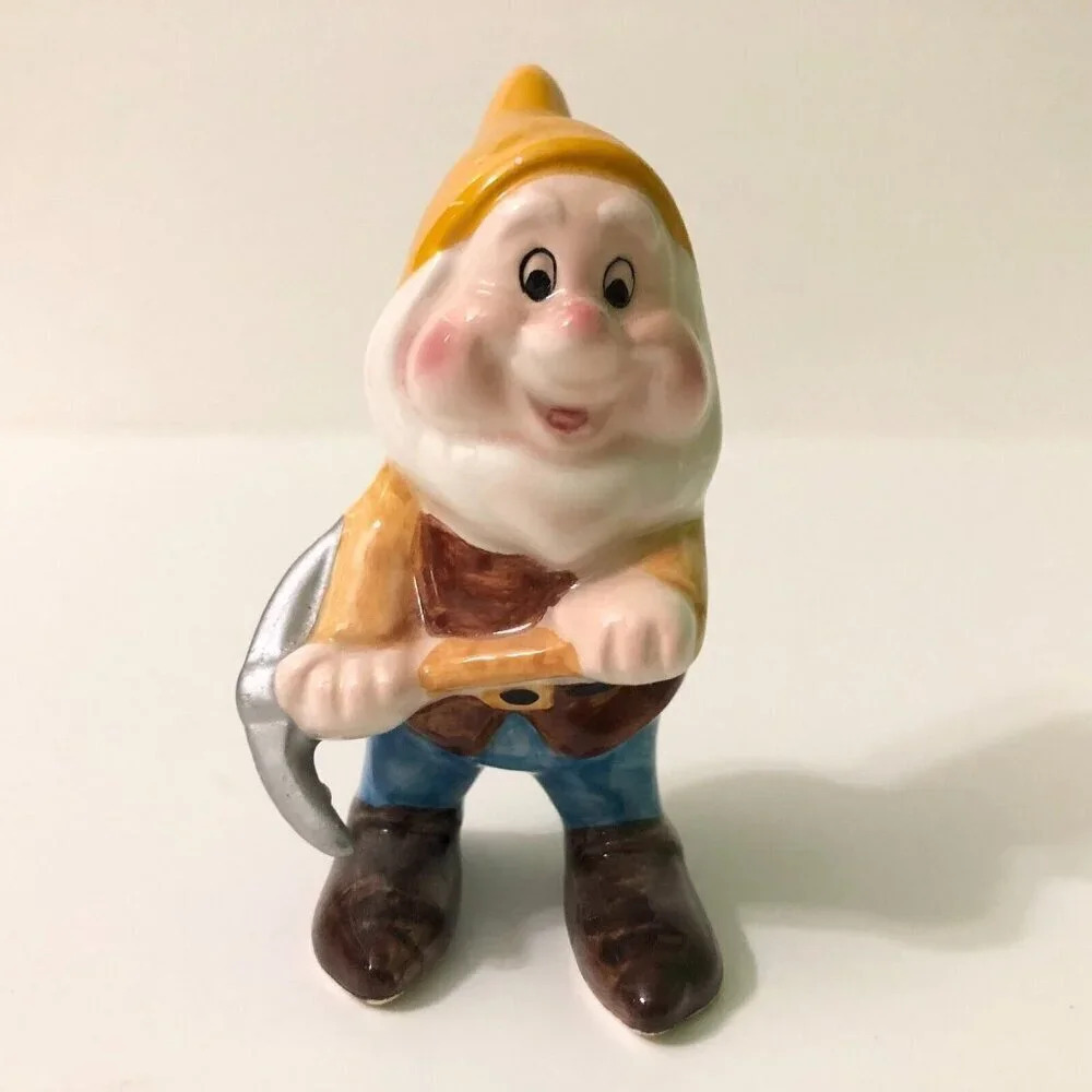 Vintage Disney Snow White Happy Dwarf with Axe Figurine 3 Inch Tall